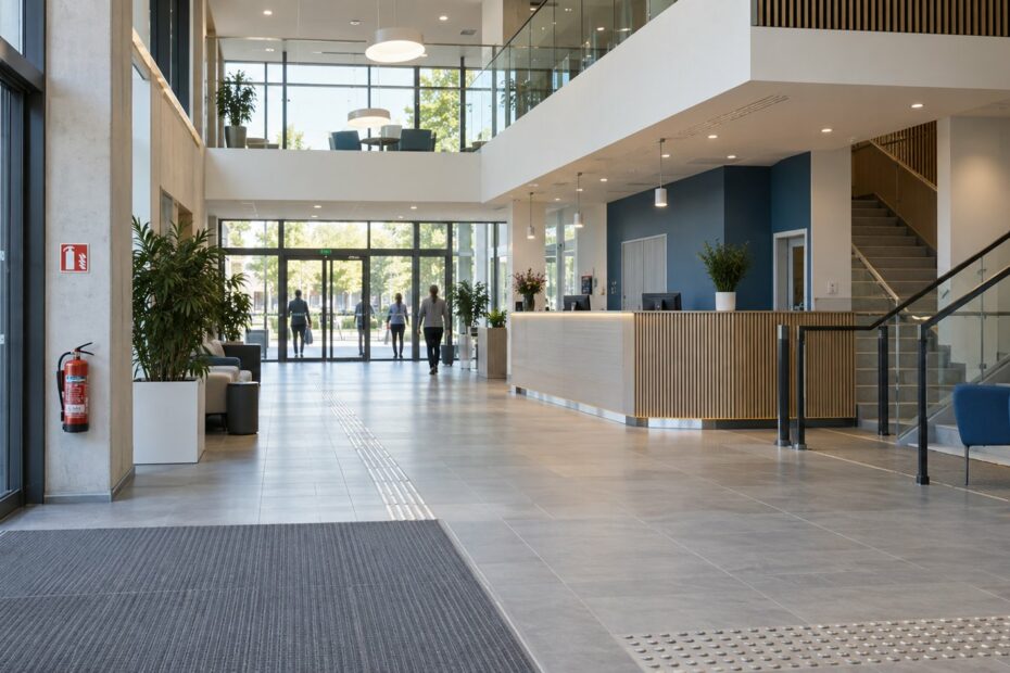 Intérieur d’un établissement recevant du public illustrant les obligations d’un ERP de catégorie 4