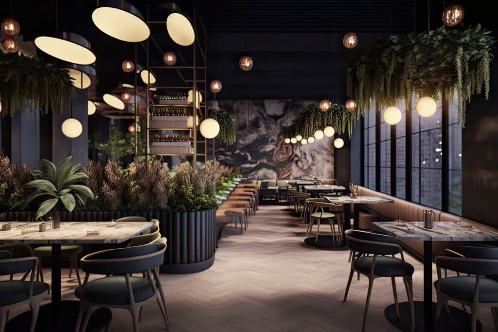Image d'un aménagement de restaurant